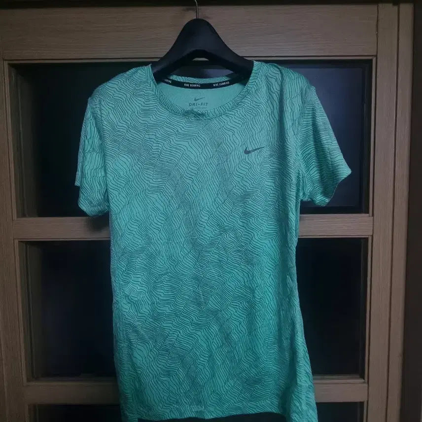 [BUNJANG] Nike Running Short Sleeve T-Shirt Mint Pattern / 나이키 런닝 반팔 티셔츠 민트색 패턴 90