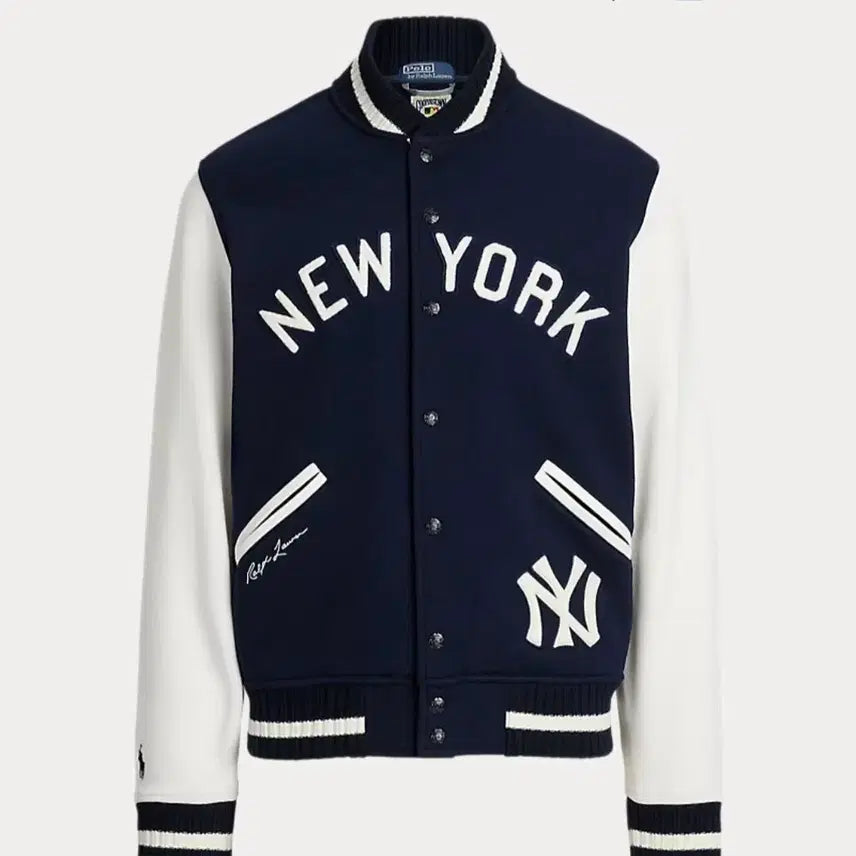 [BUNJANG] Polo Ralph Lauren Yankees Fleece Varsity Jacket M / 폴로 랄프 로렌 양키스 플리스 바시티 자켓 M 새상품 무료배송