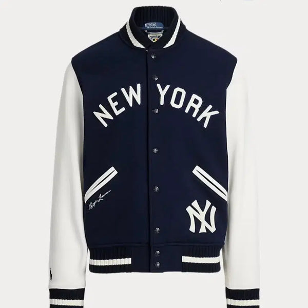 [BUNJANG] Polo Ralph Lauren Yankees Fleece Varsity Jacket M / 폴로 랄프 로렌 양키스 플리스 바시티 자켓 M 새상품 무료배송