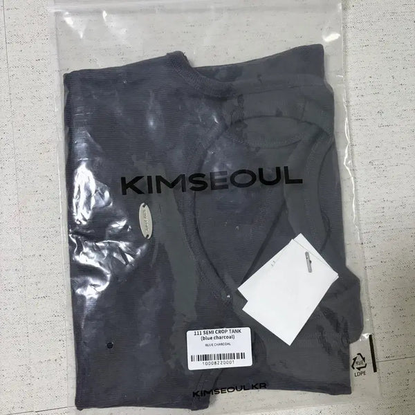 [BUNJANG] Kims Seoul 111 Semi-Crop Tank Top (Blue Charcoal) / 킴서울 킴즈서울 111 세미크롭 탱크탑 블루차콜
