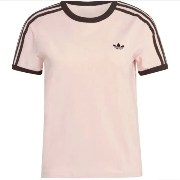 [BUNJANG] Adidas Three Stripes Slim Fit T-Shirt Sandy Pink M / 아디다스 삼선 슬림티셔트 샌디핑크 오로라커피 M 새상품