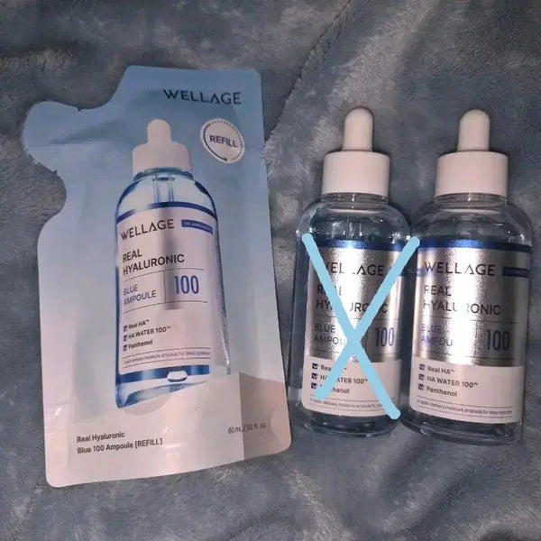 [BUNJANG] Wellage Real Hyaluronic Blue 100 Ampoule Set (Sealed & Partially Used) / [미개봉/개봉]웰라쥬 리얼 히알루로닉 블루 100 앰플