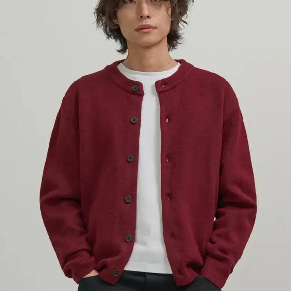 [BUNJANG] Minimal Button Round Neck Cropped Cardigan / 미니멀 버튼 라운드넥 크롭 가디건 XL