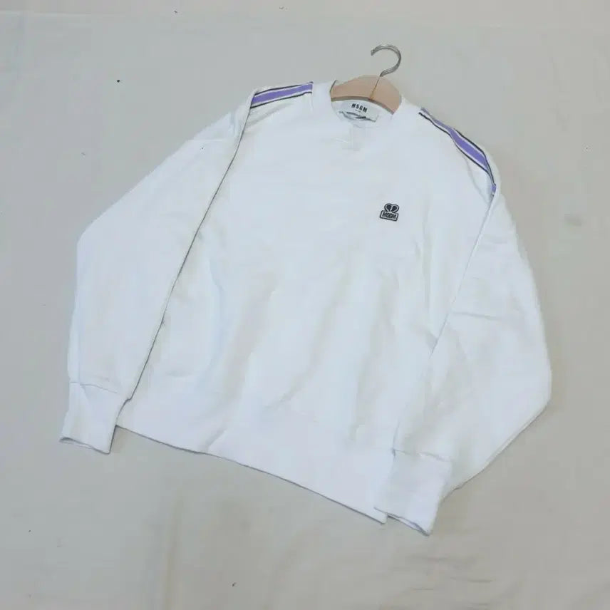 [BUNJANG] MSGM White Sideline Sweatshirt Women's / MSGM 화이트 사이드라인 맨투맨 여성