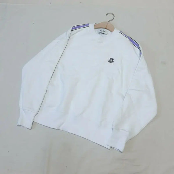 [BUNJANG] MSGM White Sideline Sweatshirt Women's / MSGM 화이트 사이드라인 맨투맨 여성