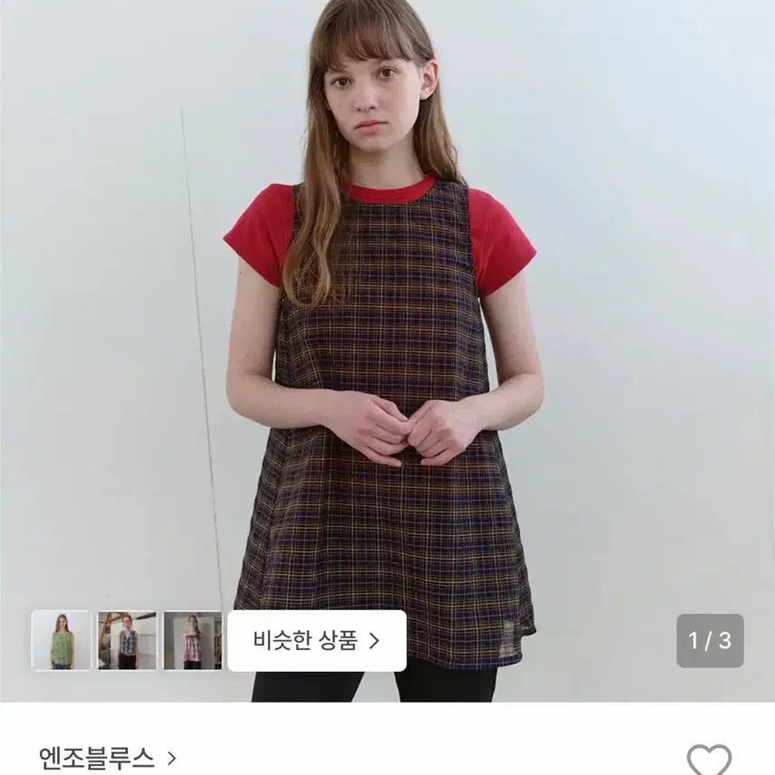 [BUNJANG] ENZOBLUES Sheer Check Sleeveless Top / 엔조블루스 시어체크 슬리브리스