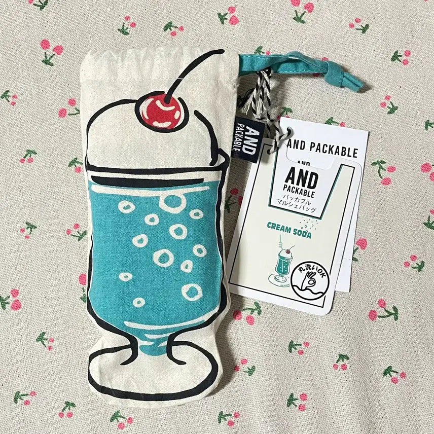 [BUNJANG] AndPackable Cream Soda Minimal Shape Portable Eco Bag Beige / 앤드패커블 크림소다 미니멀 쉐이프 휴대용 베이지 에코백