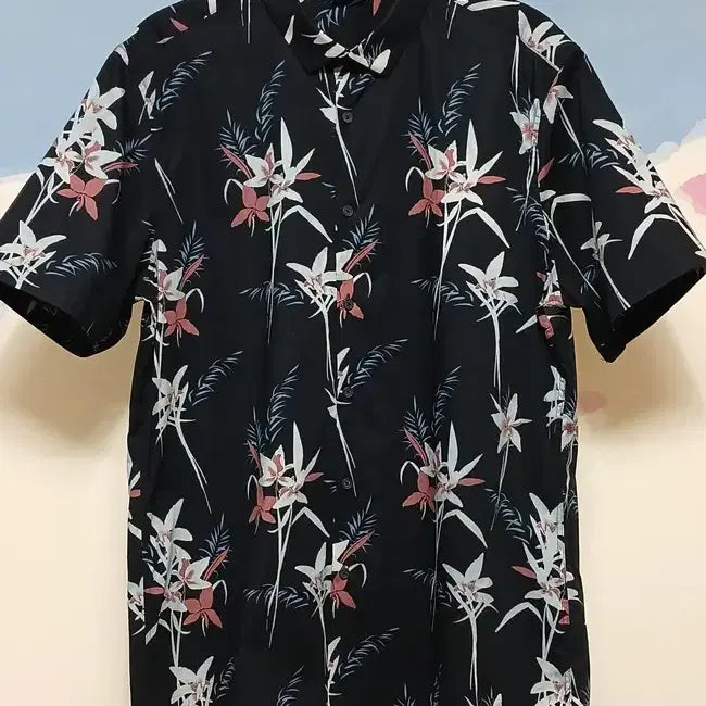 [BUNJANG] ASOS Black Hawaiian Stretch Shirt XL / (XL) 아소스 ASOS 블랙 하와이안 스판 셔츠 남방