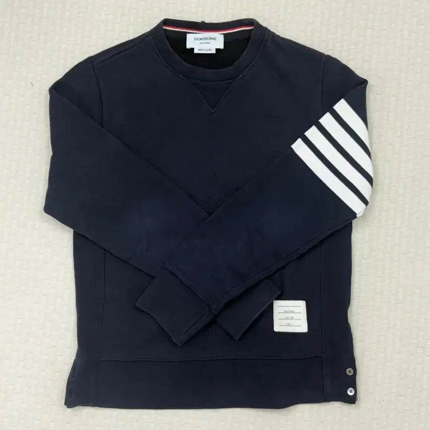 [BUNJANG] Thom Browne Navy 4-Bar Sweatshirt / 톰브라운 네이비 4선완장 맨투맨