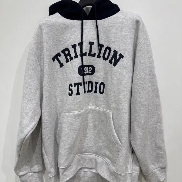 [BUNJANG] TRILLION Color Block 1992 Graphic Hoodie / [L] 트릴리온 컬러 배색 1992 그래픽 후드티