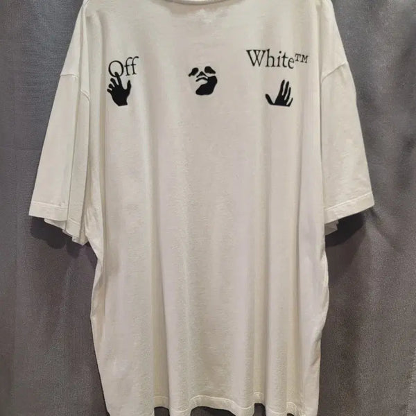 [BUNJANG] Off-White 22SS Hand Logo T-Shirt White (M) / 오프화이트 22ss 백 핸드 로고 반팔(M)