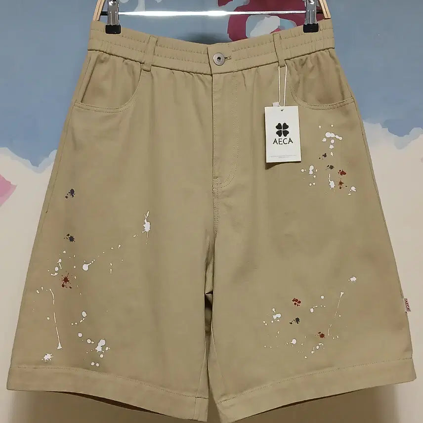 [BUNJANG] AECA White Painting Banding Shorts - Beige / (30) 에이카 화이트 AECA 페인팅 밴딩 반바지