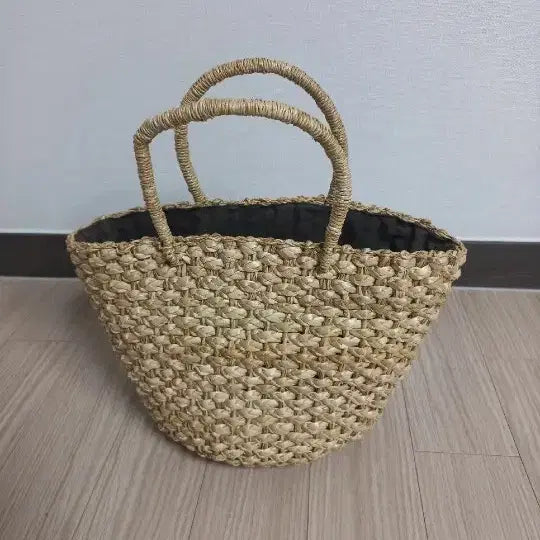 [BUNJANG] Rattan Tote Bag Beige / 라탄 소재 토트백 베이지