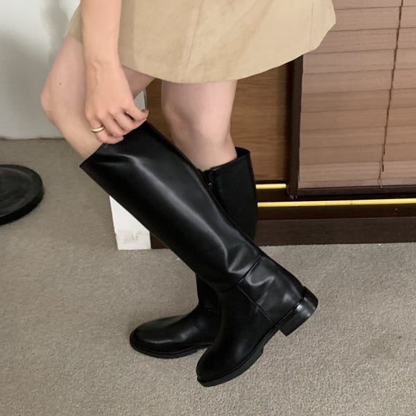 [BUNJANG] Long Zipper Boots (230mm) / 새상품 옆 자크 롱부츠 230사이즈 판매