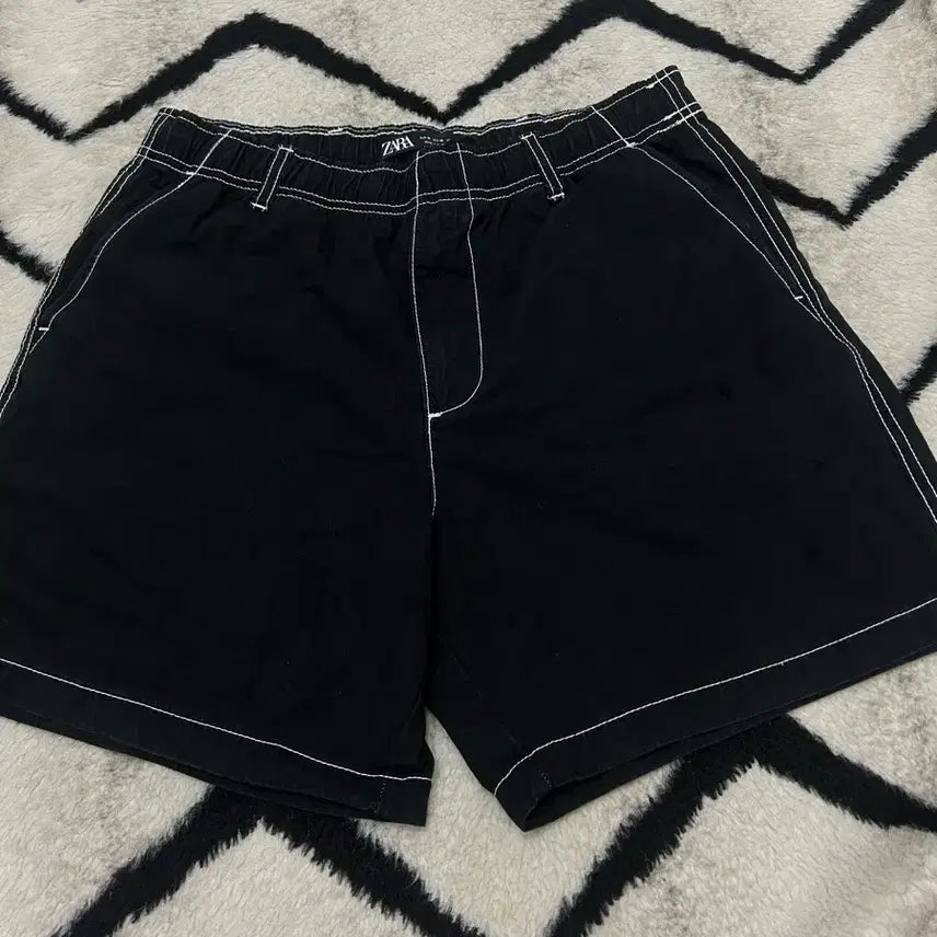 [BUNJANG] ZARA Stitch Summer Shorts Black / [한국L]ZARA 스티치 썸머 숏 반바지/블랙
