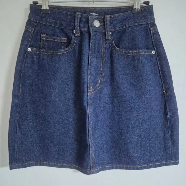 [BUNJANG] Musinsa Standard Women's Denim Mini Skirt (Deep Indigo) / 무신사스탠다드 우먼즈 데님 미니 스커트(딥 인디고)