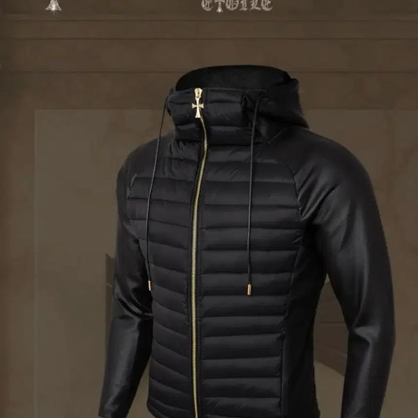 [BUNJANG] Rapinato Etoile Cross Lightweight Padded Jacket (Black/White) / 라피나토 에뚜알 블랙/화이트 크로스 경량패딩