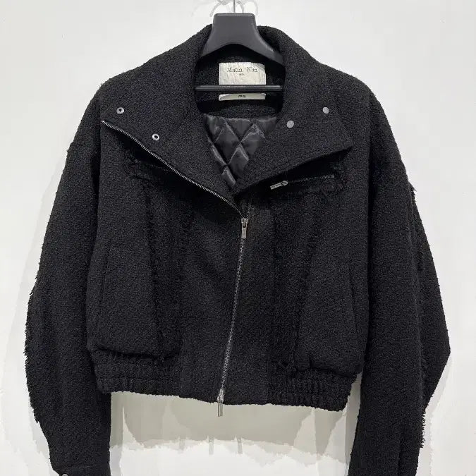 [BUNJANG] Matin Kim Tweed High Neck Balloon Jumper Black / [FREE] 마뗑킴 트위드 하이넥 벌룬 점퍼 블랙