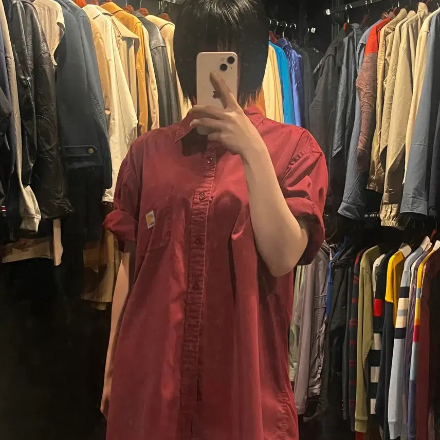 [BUNJANG] Carhartt Short Sleeve Shirt Burgundy / (822) 칼하트반팔셔츠 버건디