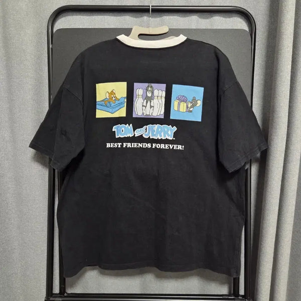 [BUNJANG] Tom&Jerry Vintage Ringer T-Shirt L (100) / Tom&Jerry 빈티지 반팔 링거 티셔츠 L(100)