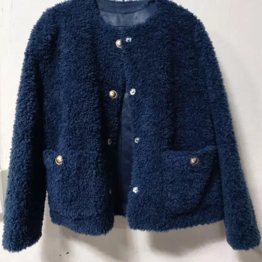 [BUNJANG] City Gee Wool Jacket Navy Boxy Fit Gold Buttons / City Gee 양모자켓 네이비 박시핏 금장 단추