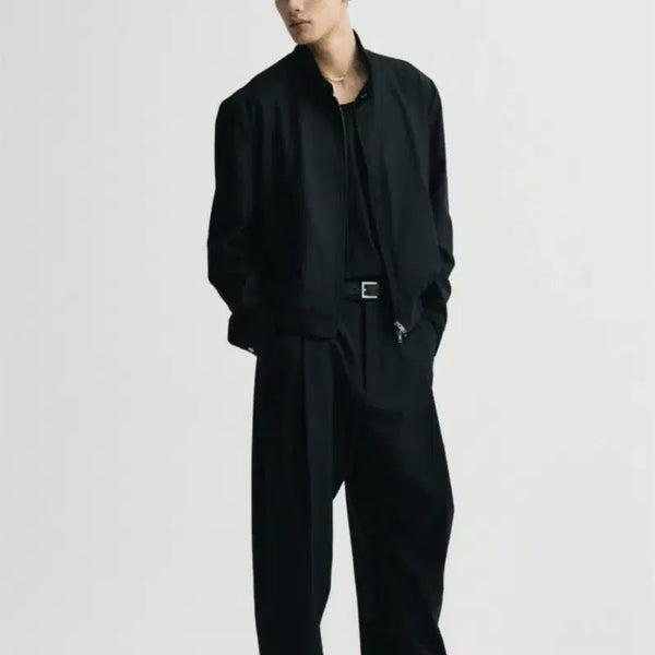 [BUNJANG] Noir 2-Way Oversized Wool Harrington Jacket Black / (50/105)noirer 노이어 투웨이 오버핏 울 해링턴자켓 블랙