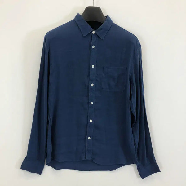 [BUNJANG] Customellow Linen Pocket Shirt Navy 100 / 커스텀멜로우 포켓 린넨셔츠 100