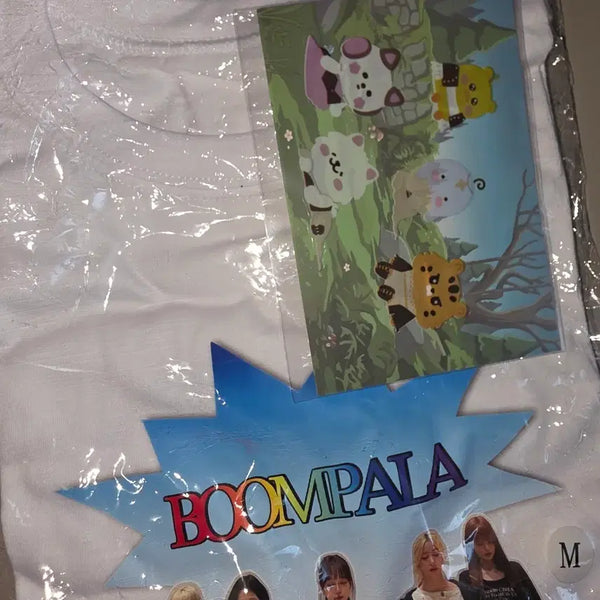 [BUNJANG] LE SSERAFIM Fan Service Boom Pala T-shirt + Sticker Set M Size / 르세라핌 역조공 붐팔라 티셔츠 + 스티커 set