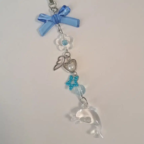 [BUNJANG] Transparent Dolphin Charm Keychain / 투명한 여름 돌고래 키링