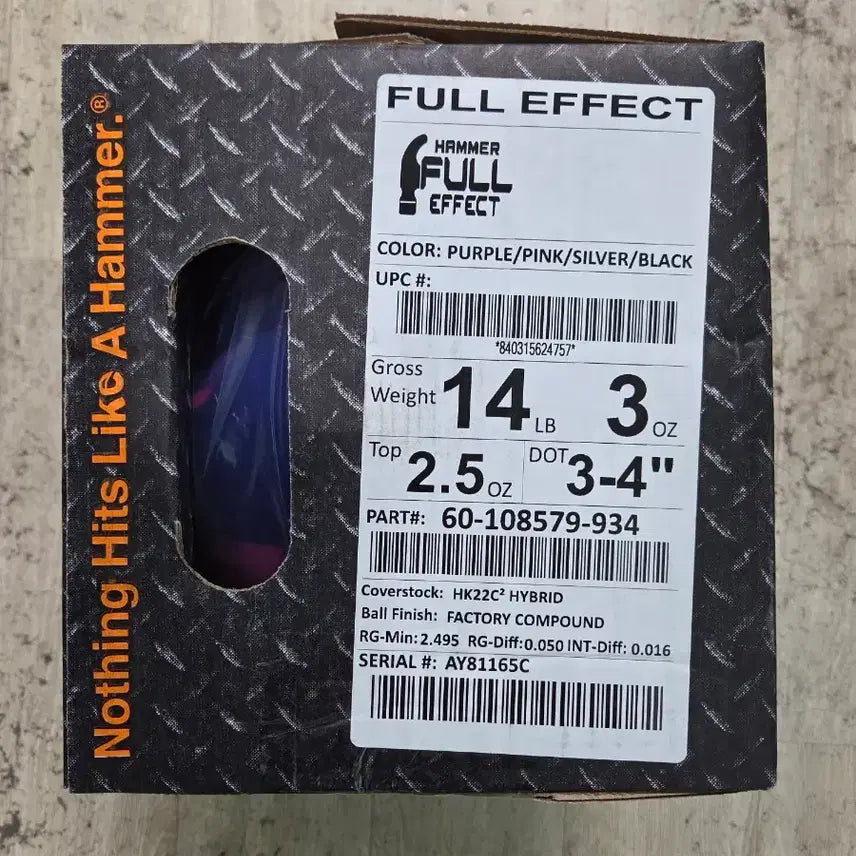 [BUNJANG] Hammer (New) Full Effect Hybrid Bowling Ball 14-15 lbs / (새상품) 햄머 풀 이펙트 하이브리드 14~15파운드