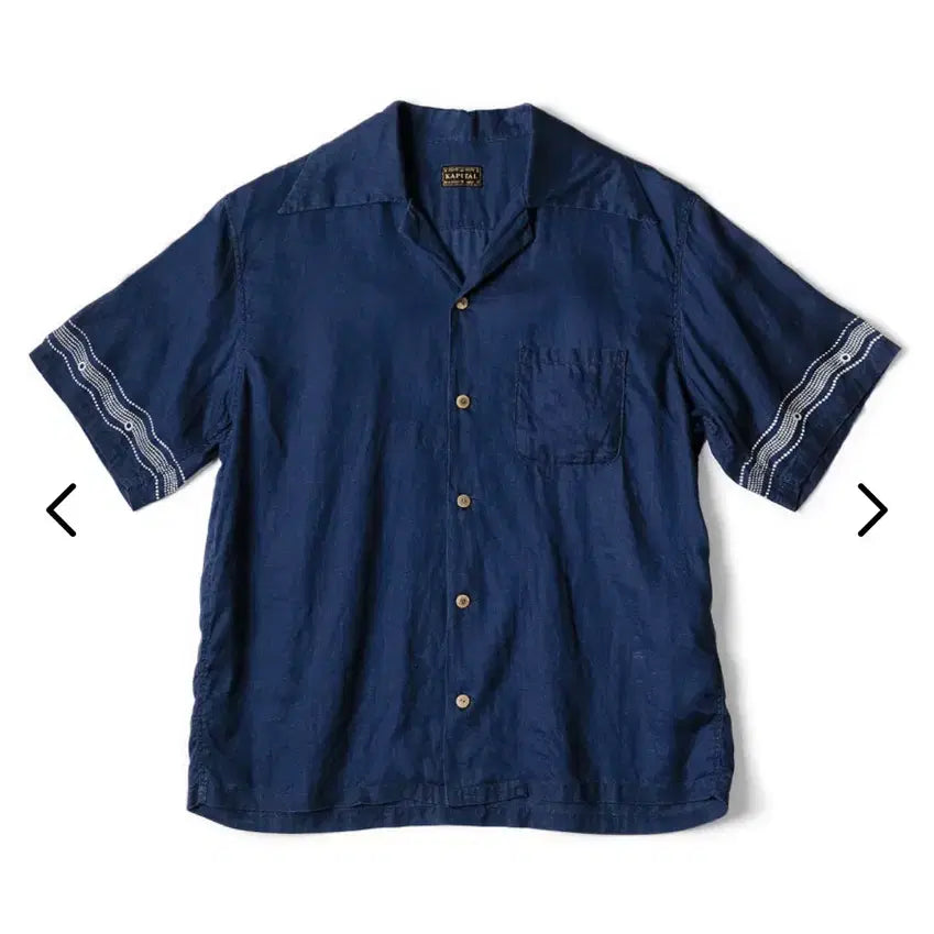 [BUNJANG] Kapital French Cross Linen Rangle Collar Aloha Shirt Size 3 / [3]캐피탈 KAPITAL 프렌치크로스 리넨 랭글 카라 알로하 셔츠