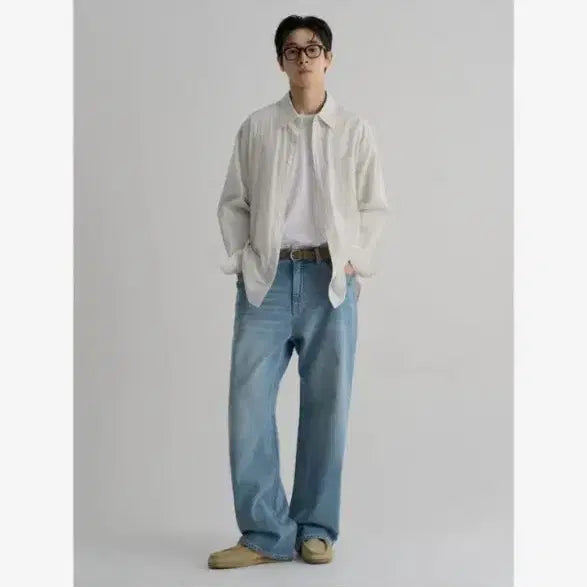 [BUNJANG] 80s Eight Seconds Lightweight Essential Wide Fit Denim Pants Sky Blue / 새상품, 80) 에잇세컨즈 경량 에센셜 와이드핏 데님 팬츠 스카이블루