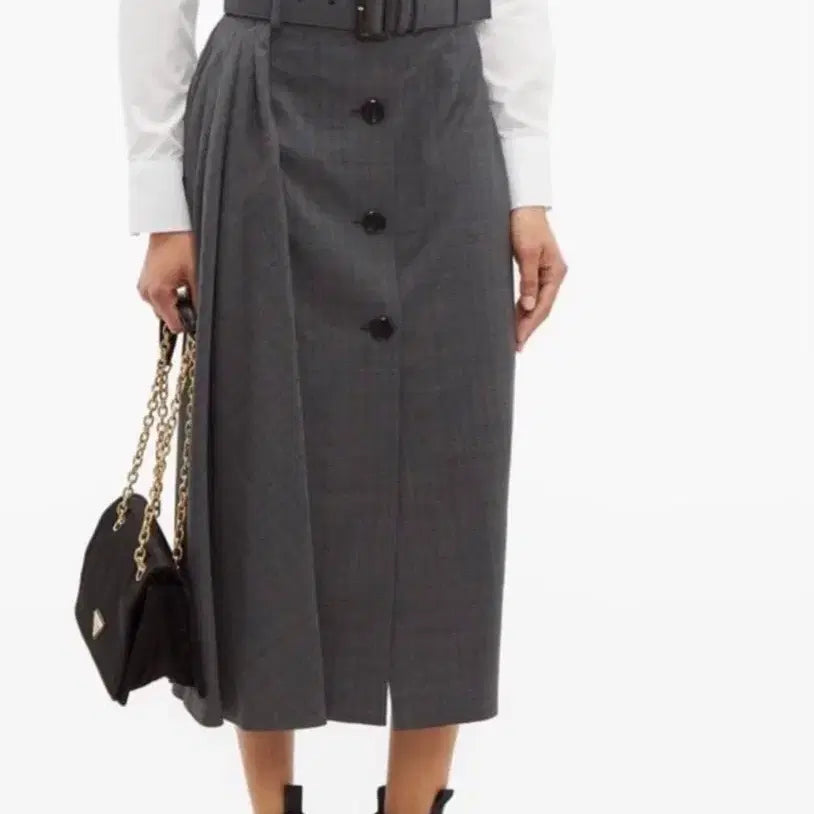 [BUNJANG] Prada Asymmetrical Midi Skirt / 55 55반 정가175만 프라다 언발 미디 스커트 치마