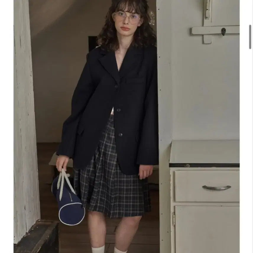 [BUNJANG] Without Summer Roman Jacket Navy / 위드아웃썸머 로만자켓 네이비