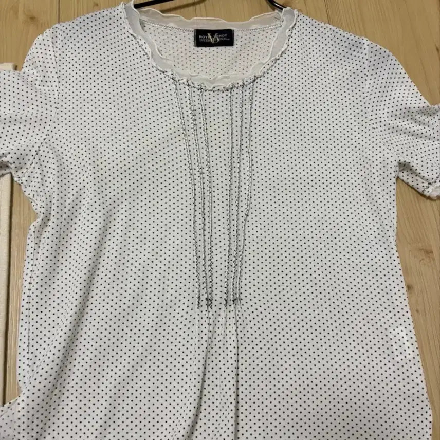 [BUNJANG] Polka Dot Vintage Short Sleeve Shirt / 도트무늬 빈티지 반팔