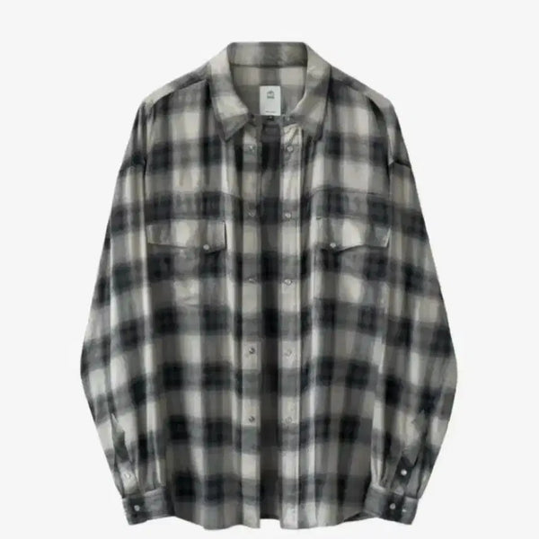 [BUNJANG] Polilite Western Check Shirt Ombre Ecru / [4] 폴리테루 웨스턴 체크 셔츠 옴브레 에크루