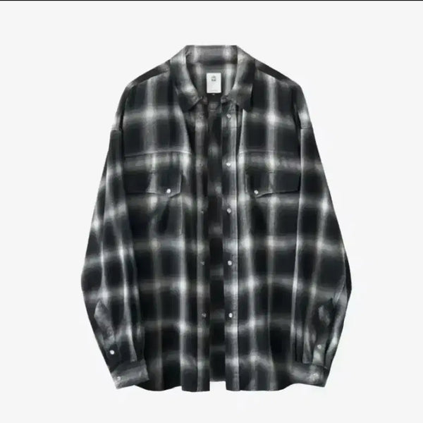[BUNJANG] Politeru Western Check Ombre Shirt Ink White / [4] 폴리테루 웨스턴 체크 셔츠 옴브레 잉크화이트