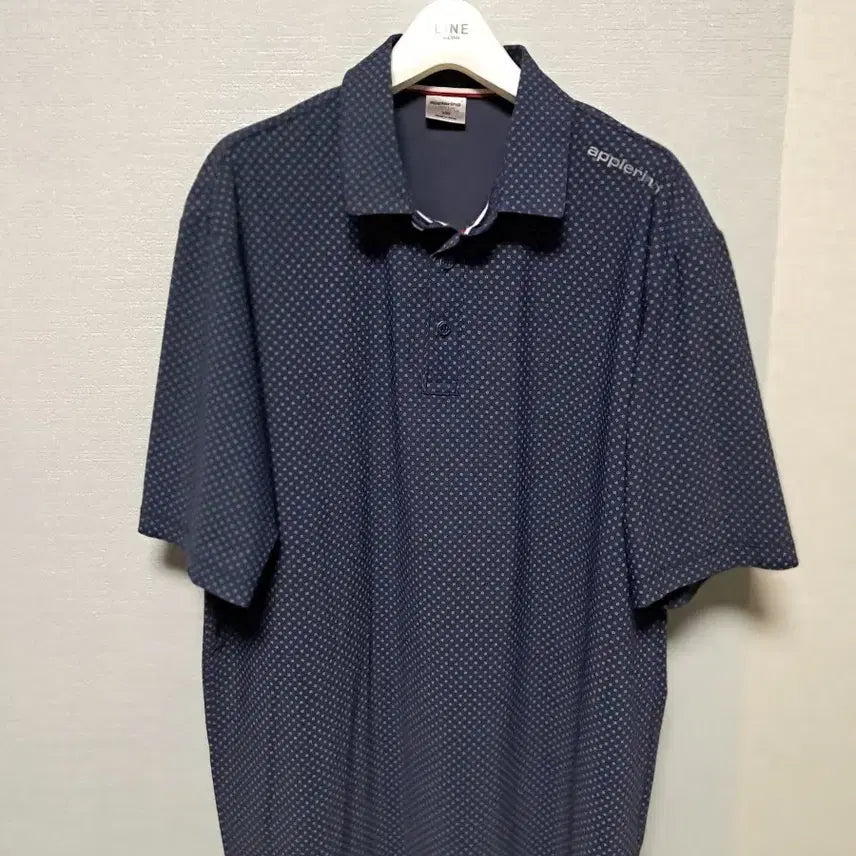 [BUNJANG] Applekind Navy Short-Sleeve Polo Shirt with Dot Pattern (Size 100) / 애플라인드 반팔 카라티 네이비 도트 무늬 100 가격내림