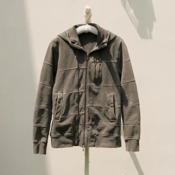 [BUNJANG] Neil Barrett Archive Panel Washed Double Zip Hoodie / 닐바렛 아카이브 패널 워시드 더블 집 후디