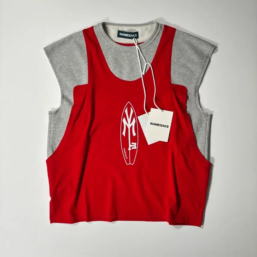 [BUNJANG] NAMESAKE Scottie Practice Sleeveless T-Shirt Red / NAMESAKE 네임세이크 슬리브리스 티셔츠 레드 L사이즈