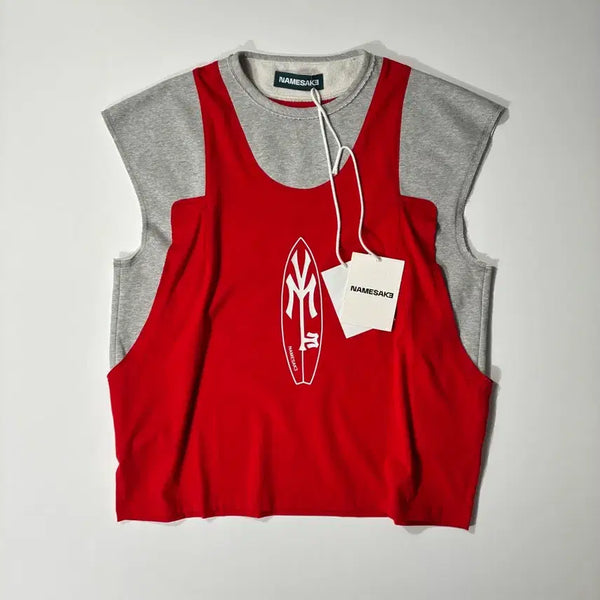 [BUNJANG] NAMESAKE Scottie Practice Sleeveless T-Shirt Red / NAMESAKE 네임세이크 슬리브리스 티셔츠 레드 L사이즈