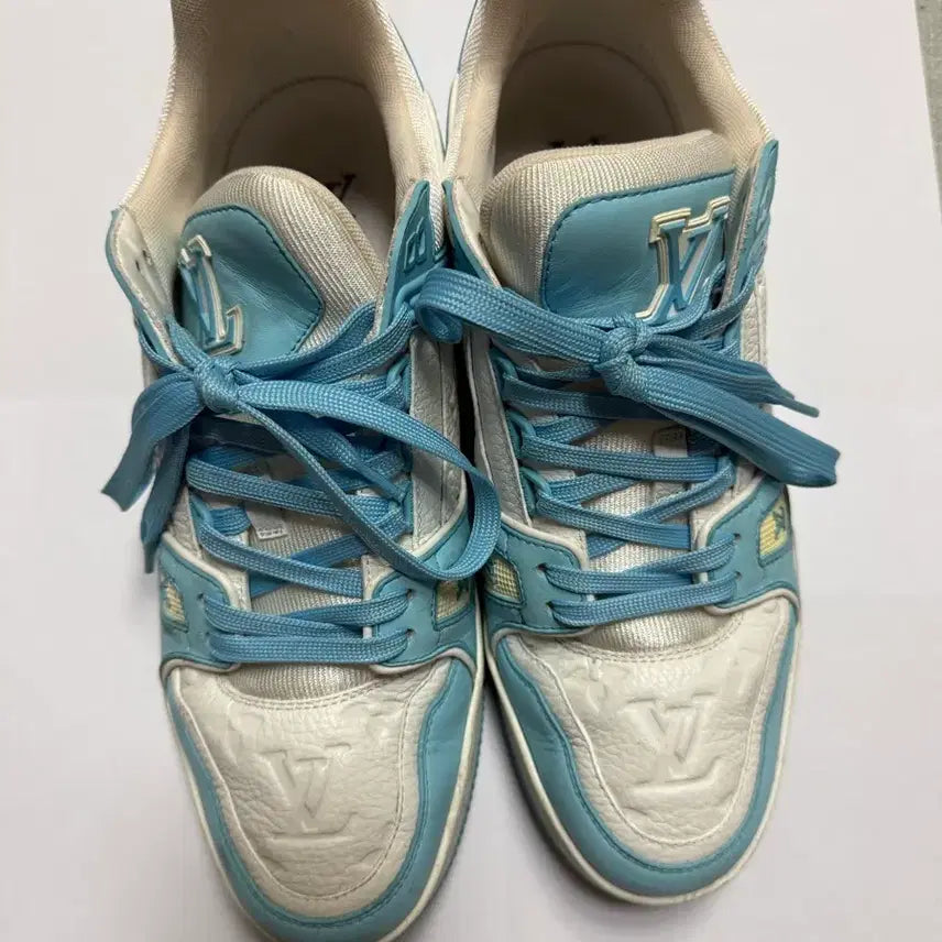 [BUNJANG] Louis Vuitton Trainer Sneakers Blue Cicyle Size 8 / 루이비통 트레이너 스니커즈 블루시엘 8