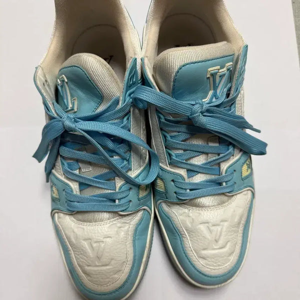 [BUNJANG] Louis Vuitton Trainer Sneakers Blue Cicyle Size 8 / 루이비통 트레이너 스니커즈 블루시엘 8