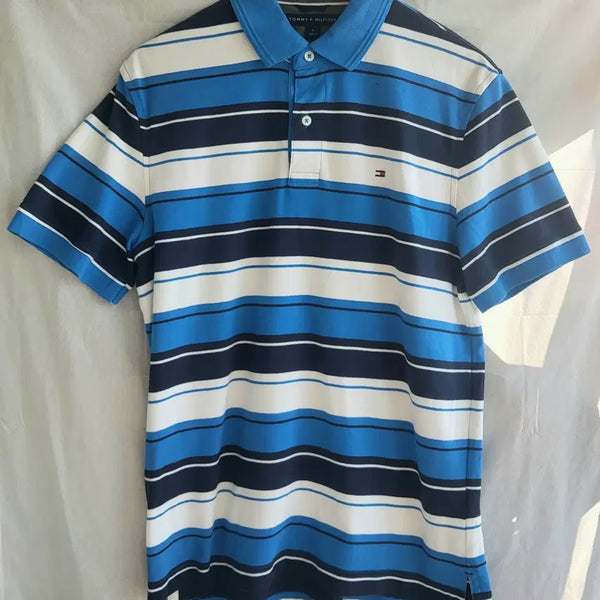 [BUNJANG] Tommy Hilfiger Men's Cotton Polo Shirt - Size M (Fits L) / 타미힐피거 남성 코튼 카라 반팔 티셔츠 M