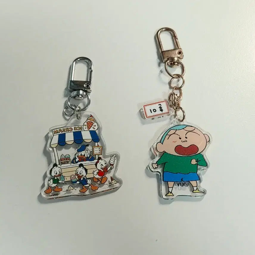 [BUNJANG] Donald Duck Ice Cream Parlor Keychain & Shin-chan Kazama Keychain / 도날드 덕 아이스크림 키링 / 짱구 훈이 키링