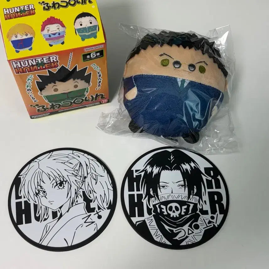 [BUNJANG] Hunter x Hunter Huwacoring Leorio Plushie, Peitan, Machi Coaster Bundle Set / (일괄) 헌터헌터 후와코로링 레오리오 인형 누이 페이탄 마치 코스터 가챠