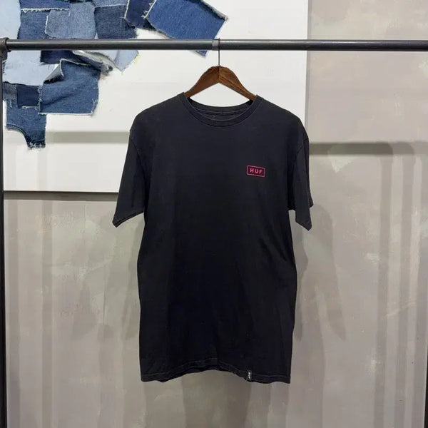 [BUNJANG] HUF Street Casual Backprint Black T-shirt / (100) 허프 스트릿 캐주얼 백프린팅 블랙 반팔 티