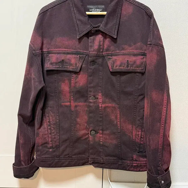 [BUNJANG] A-COLD-WALL Burgundy Washed Denim Jacket / 어콜드월 A-COLD-WALL 데님 자켓 버건디 워신
