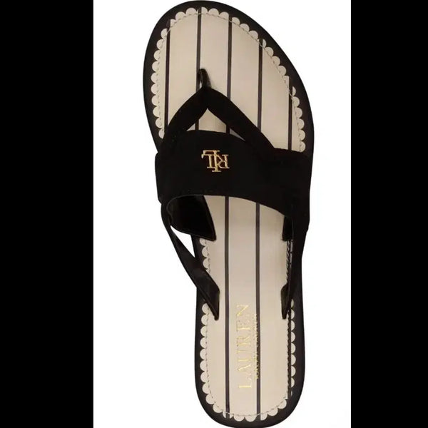 [BUNJANG] Polo Ralph Lauren Striped Ribbon Slides Black 250 / 폴로 랄프로렌 슬리퍼 블랙 250