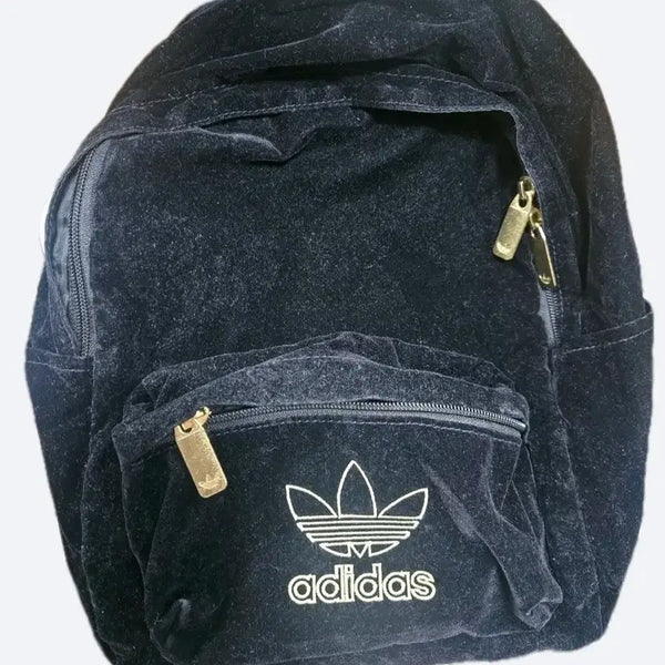 [BUNJANG] Adidas Black Velvet Backpack / 아디다스 블랙 벨벳 백팩 가방 스포티